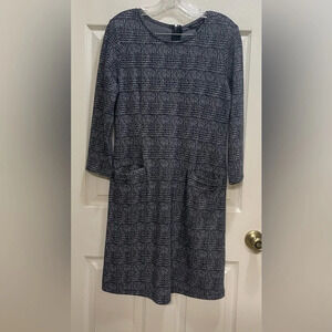 41 Hawthorn Aniya Jacquard Knit Dress Plaid Front Pockets Preppy Work Med NWT